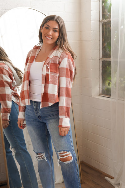 CLAY HOODED FLANNEL