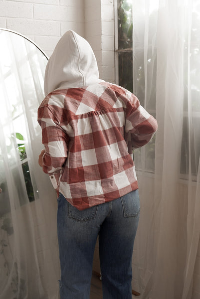 CLAY HOODED FLANNEL