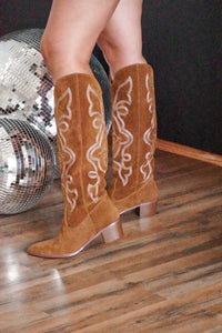 SUEDED COWBOY BOOTS