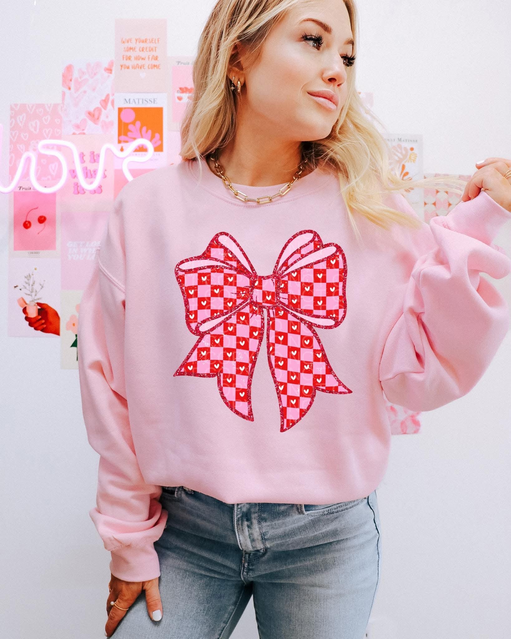 PREORDER PINK BOW CREWNECK