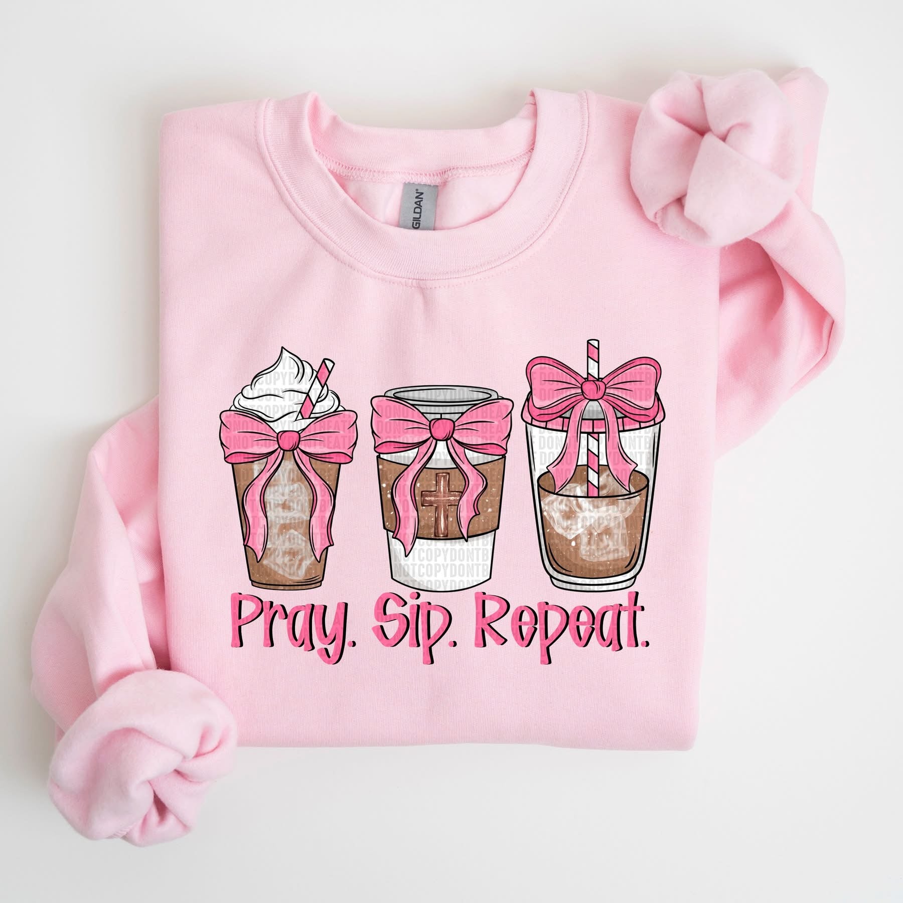 PREORDER PINK PRAY & COFFEE CREW/TEE