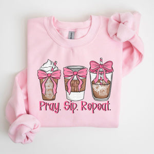 PREORDER PINK PRAY & COFFEE CREW/TEE