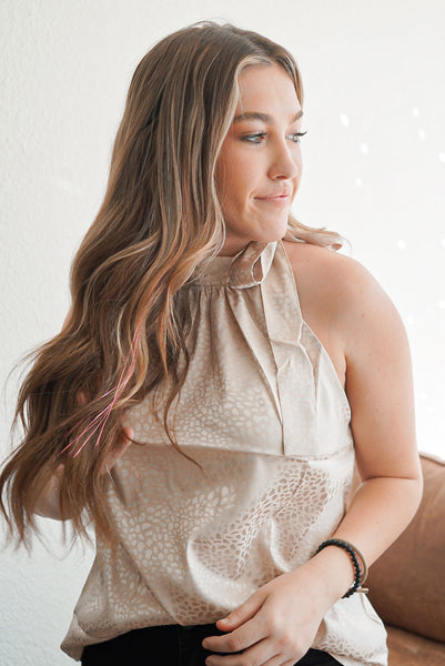 High Neck Cream Tank