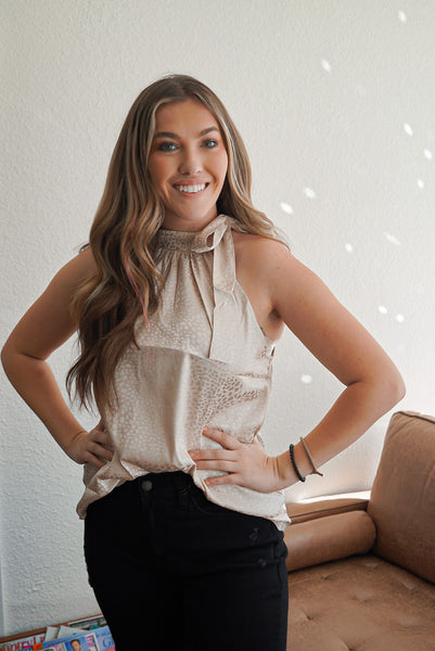 High Neck Cream Tank
