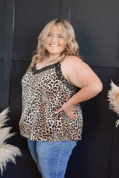CURVY Fabulous life leopard tank
