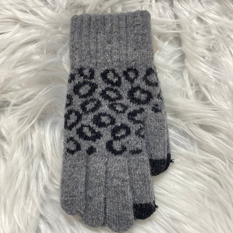 Grey Cheetah Gloves